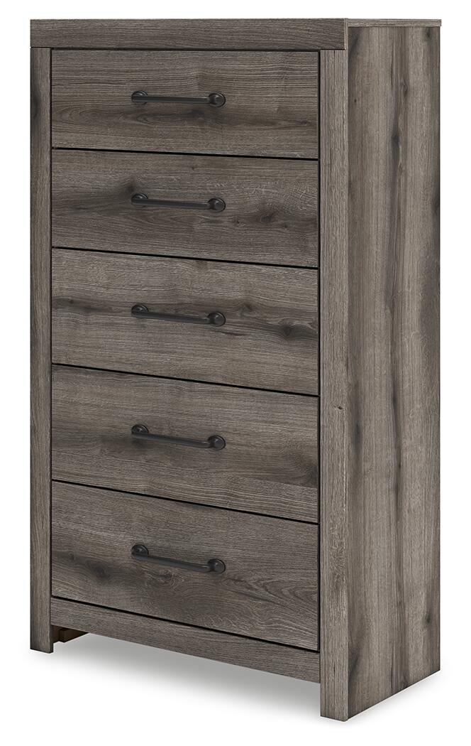 Graystorm Twin Panel Storage Bed, Dresser, Mirror, Chest and Nightstand