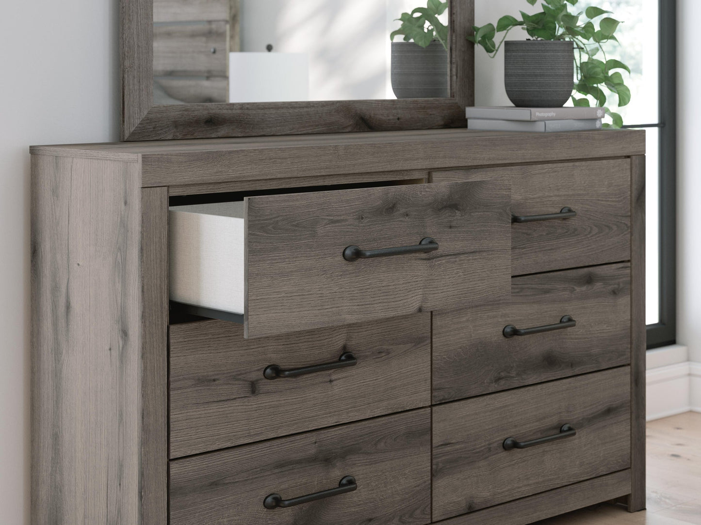 Graystorm Full Panel Bed, Dresser, Mirror, Chest and Nightstand