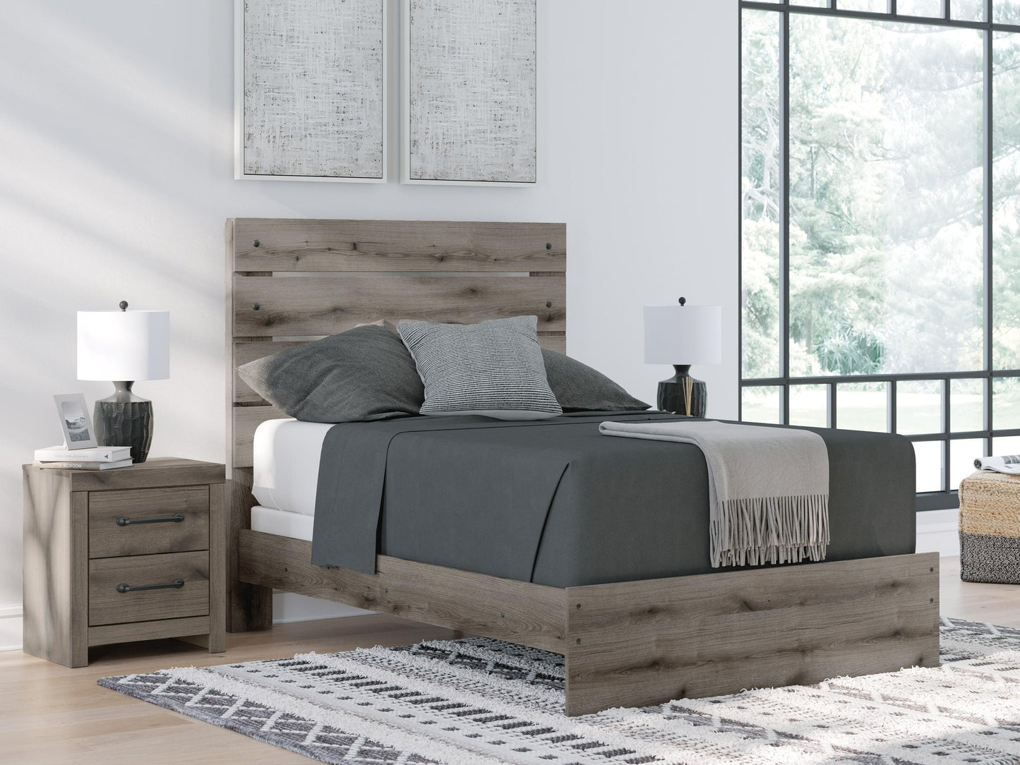 Graystorm Full Panel Bed, Dresser, Mirror, Chest and Nightstand