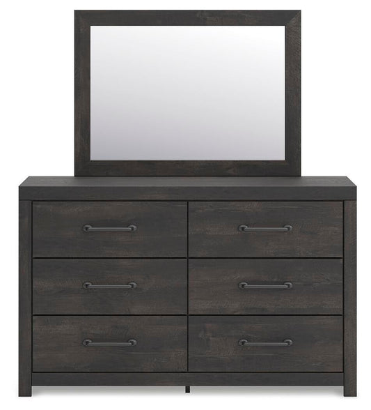 Hollivern King Panel Bed, Dresser, Mirror and Nightstand