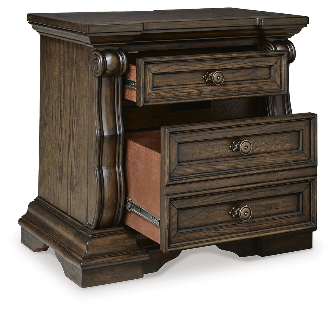 Maylee King Canopy Bed, Dresser, Mirror and Nightstand