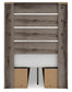 Graystorm Twin Panel Bed with Storage, Dresser and Mirror