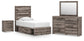 Graystorm Twin Panel Bed with Storage, Dresser, Mirror and Nightstand