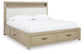 Calmoro California King Bookcase Bed with Mirrored Dresser