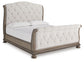 Ardenfield California King Upholstered Sleigh Bed, Dresser and Mirror