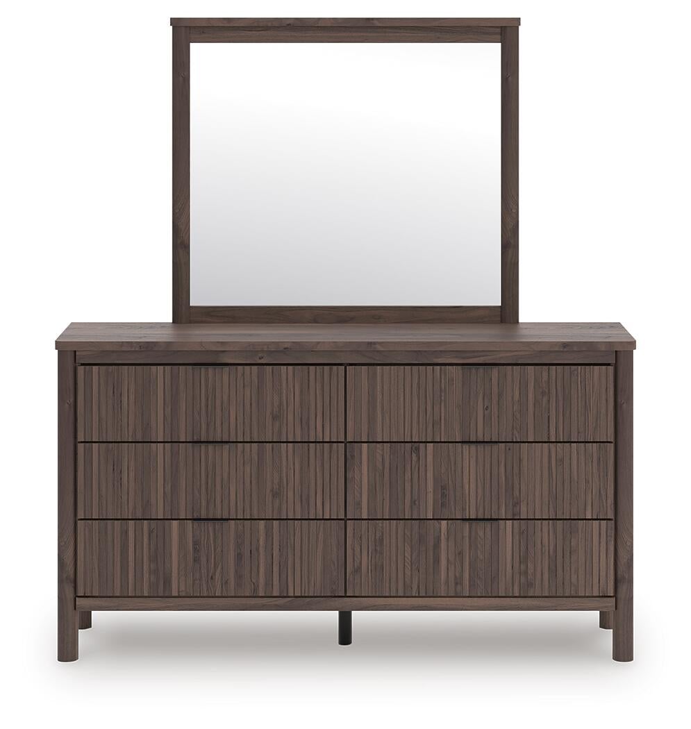 Pamytta Full Panel Platform Bed, Dresser and Mirror