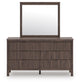 Pamytta Full Panel Platform Bed, Dresser and Mirror