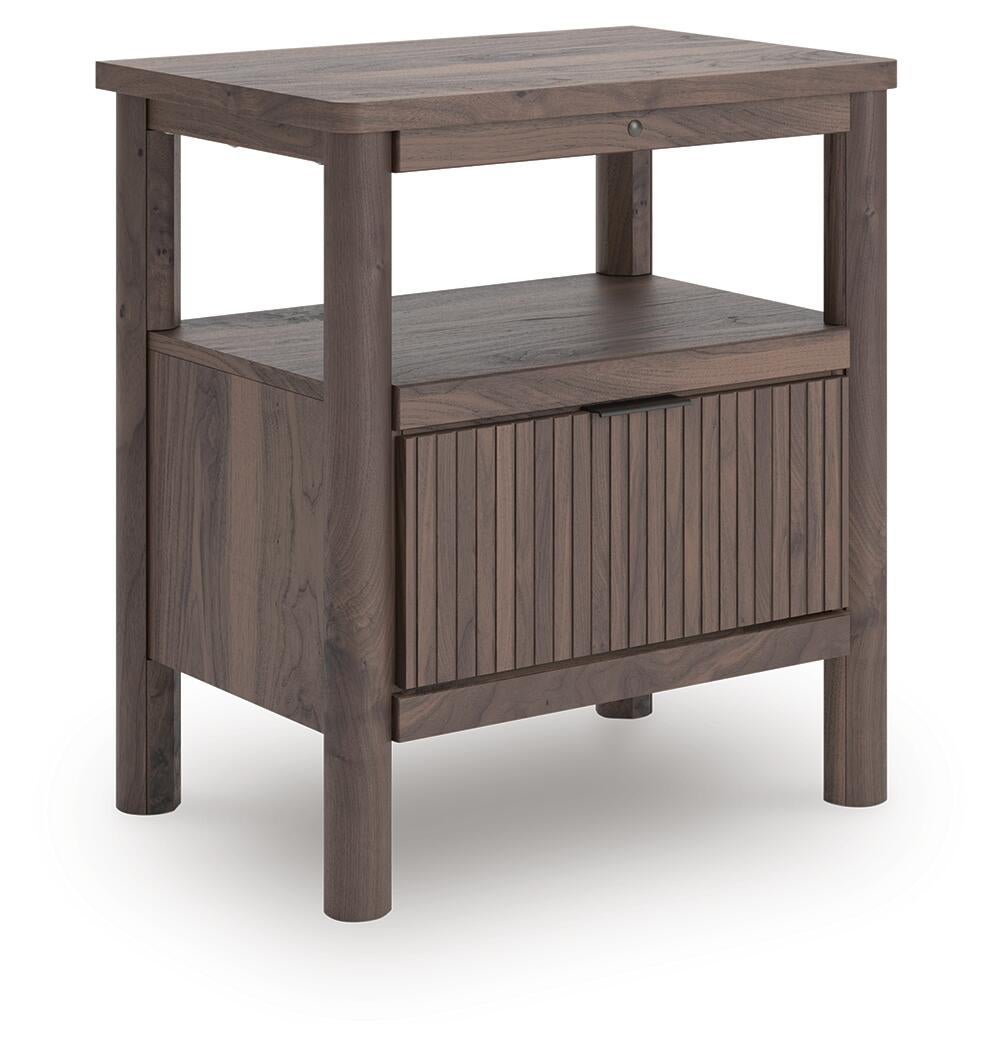 Cadmori Twin Panel Platform Bed, Dresser, Mirror, Chest and Nightstand