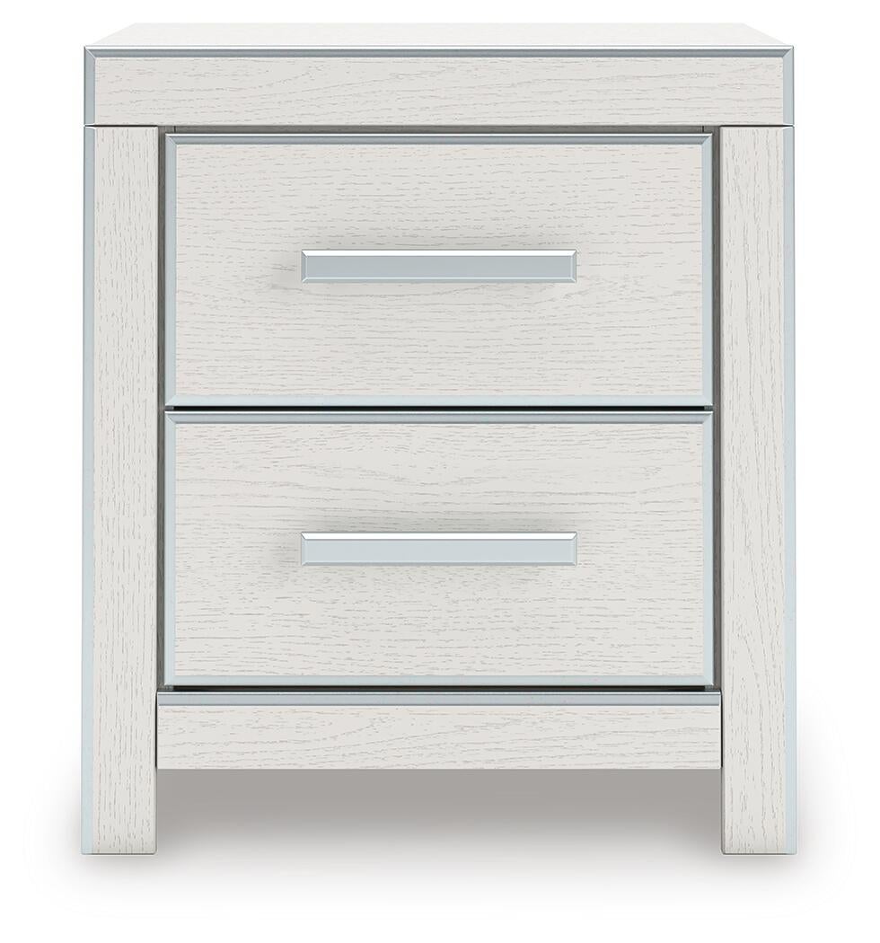 Birmonton King Upholstered Panel Platform Storage Bed, Dresser, Mirror and Nightstand