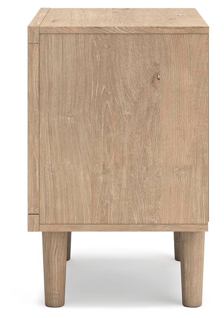 Cielden King Upholstered Bed with Roll Slats, Dresser, Mirror and Nightstand
