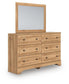 Galletyn Full Panel Bed with Mirrored Dresser and Nightstand