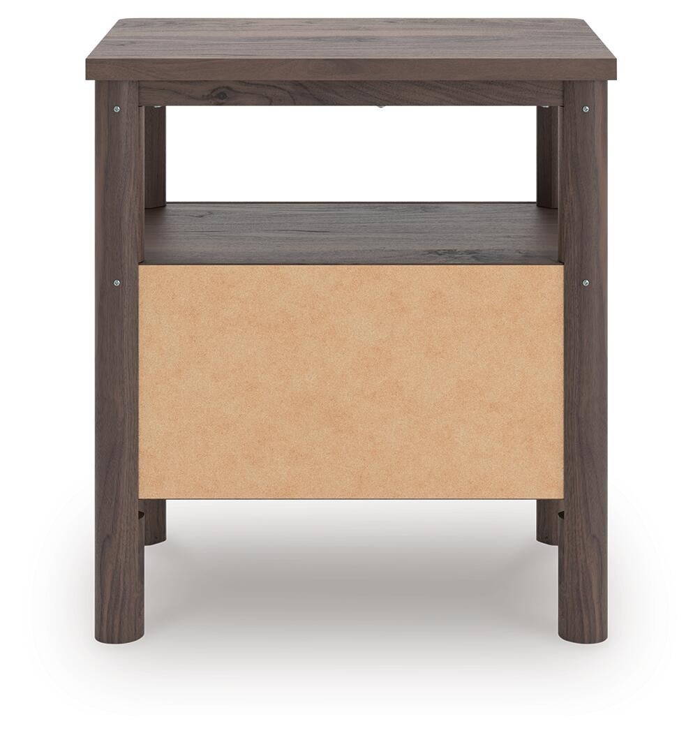 Cadmori Queen Upholstered Panel Bed, Dresser, Mirror, Chest and Nightstand
