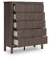Cadmori Full Upholstered Panel Bed, Dresser, Mirror, Chest and Nightstand