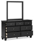 Lanolee California King Panel Storage Bed, Dresser, Mirror and Nightstand