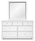 Fortman King Panel Storage Bed with Mirrored Dresser