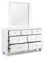 Fortman King Panel Storage Bed with Mirrored Dresser