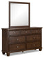 Danabrin California King Panel Storage Bed, Dresser and Mirror