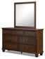 Danabrin California King Panel Storage Bed, Dresser and Mirror