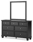 Lanolee Full Panel Storage Bed, Dresser, Mirror and Nightstand