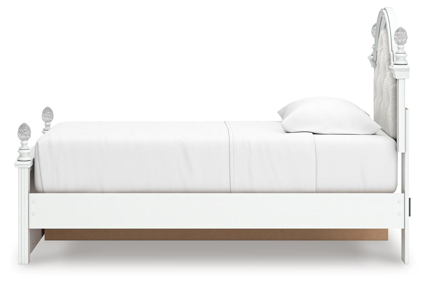 Kozlani Twin Upholstered Panel Storage Bed, Dresser and Mirror