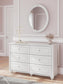 Kozlani Twin Upholstered Panel Storage Bed, Dresser and Mirror