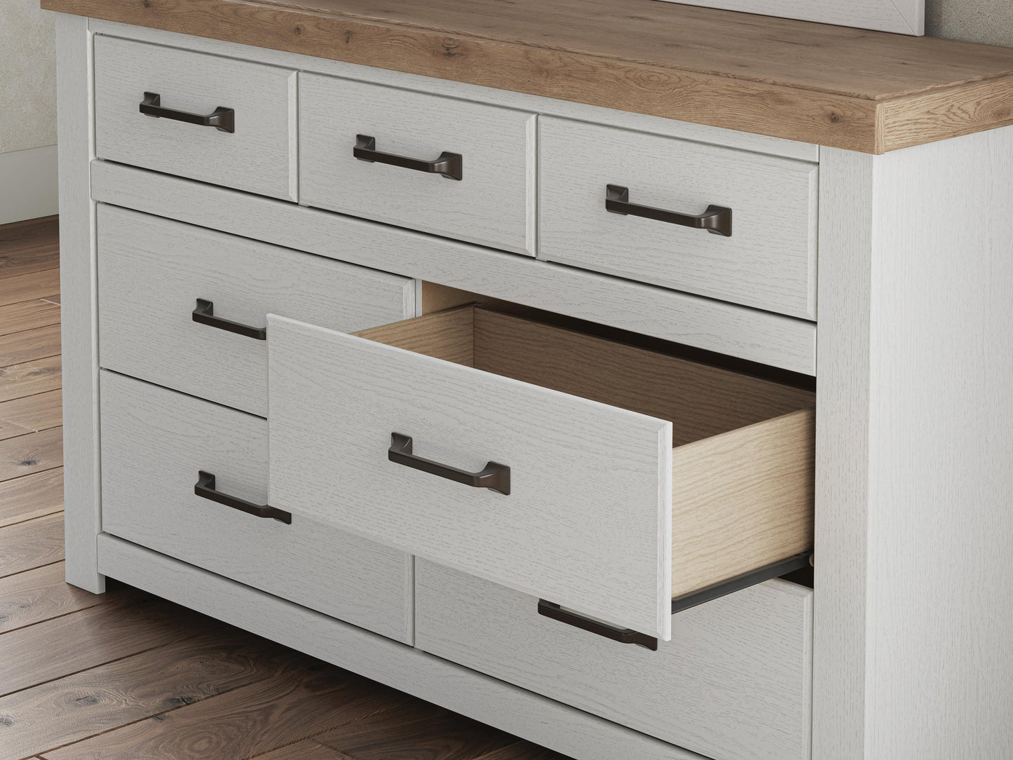 Savonport Full Panel Bed. Dresser, Mirror and Nightstand