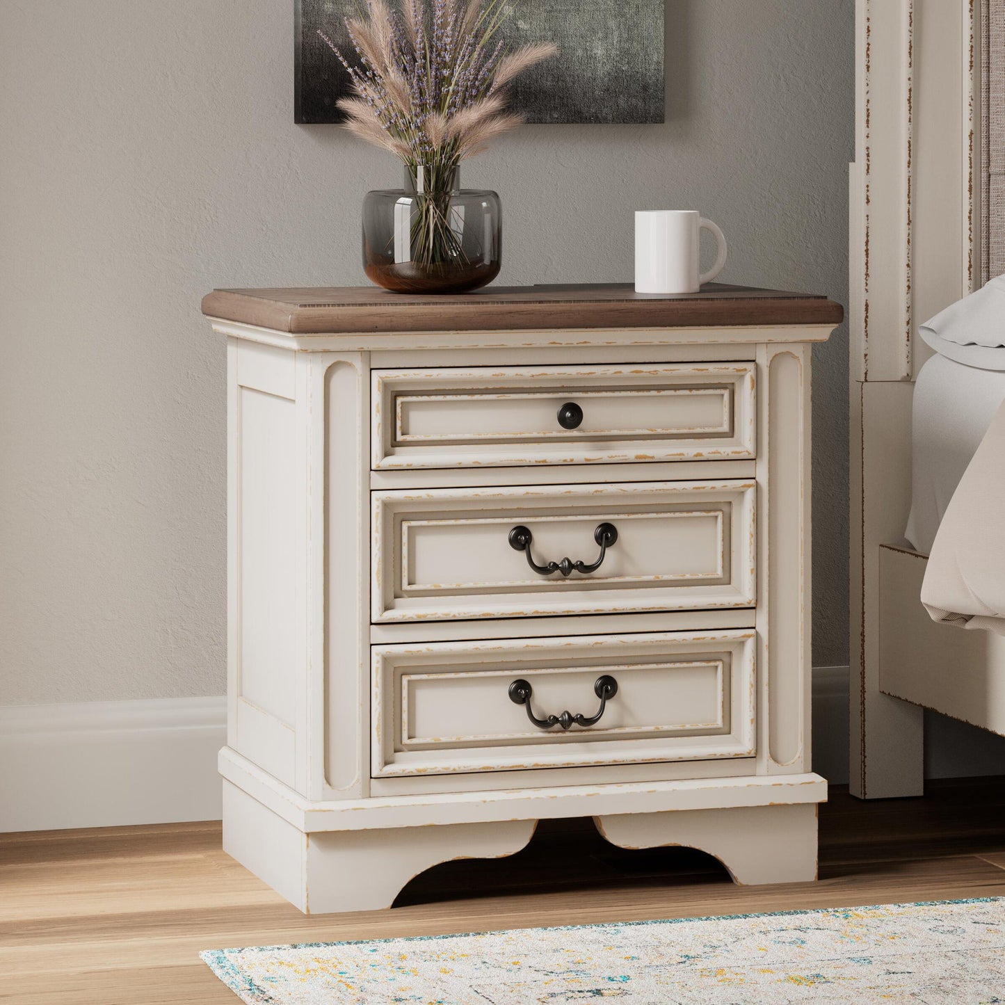 Realyn Three Drawer Night Stand