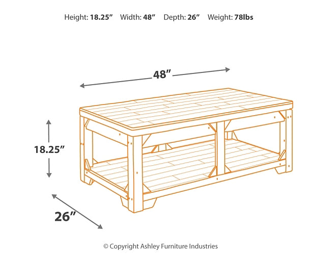 Fregine Lift Top Cocktail Table