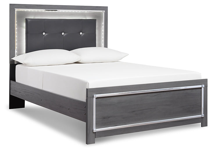 Lodanna Full Panel Bed with Mirrored Dresser