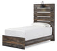 Drystan Twin Panel Bed with Mirrored Dresser