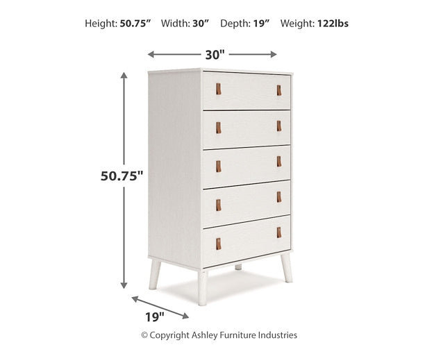 Aprilyn Queen Bookcase Headboard with Dresser and Chest