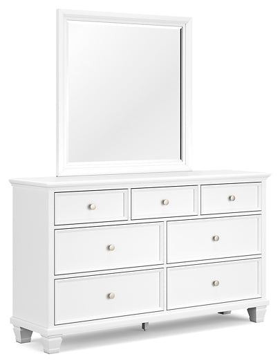 Fortman Full Panel Bed with Mirrored Dresser, Chest and 2 Nightstands