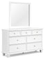 Fortman Full Panel Bed with Mirrored Dresser